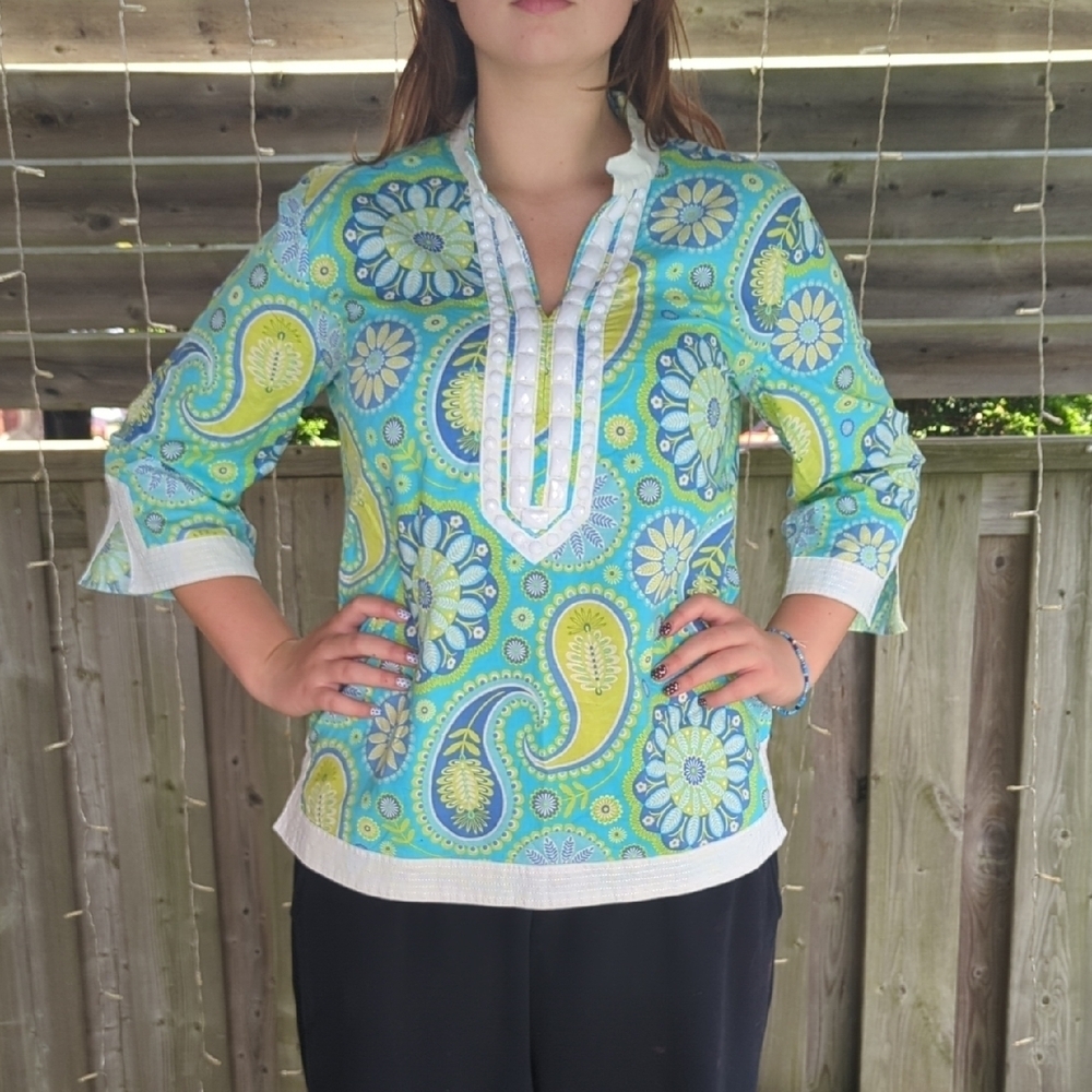 Floral Bejeweled Blouse